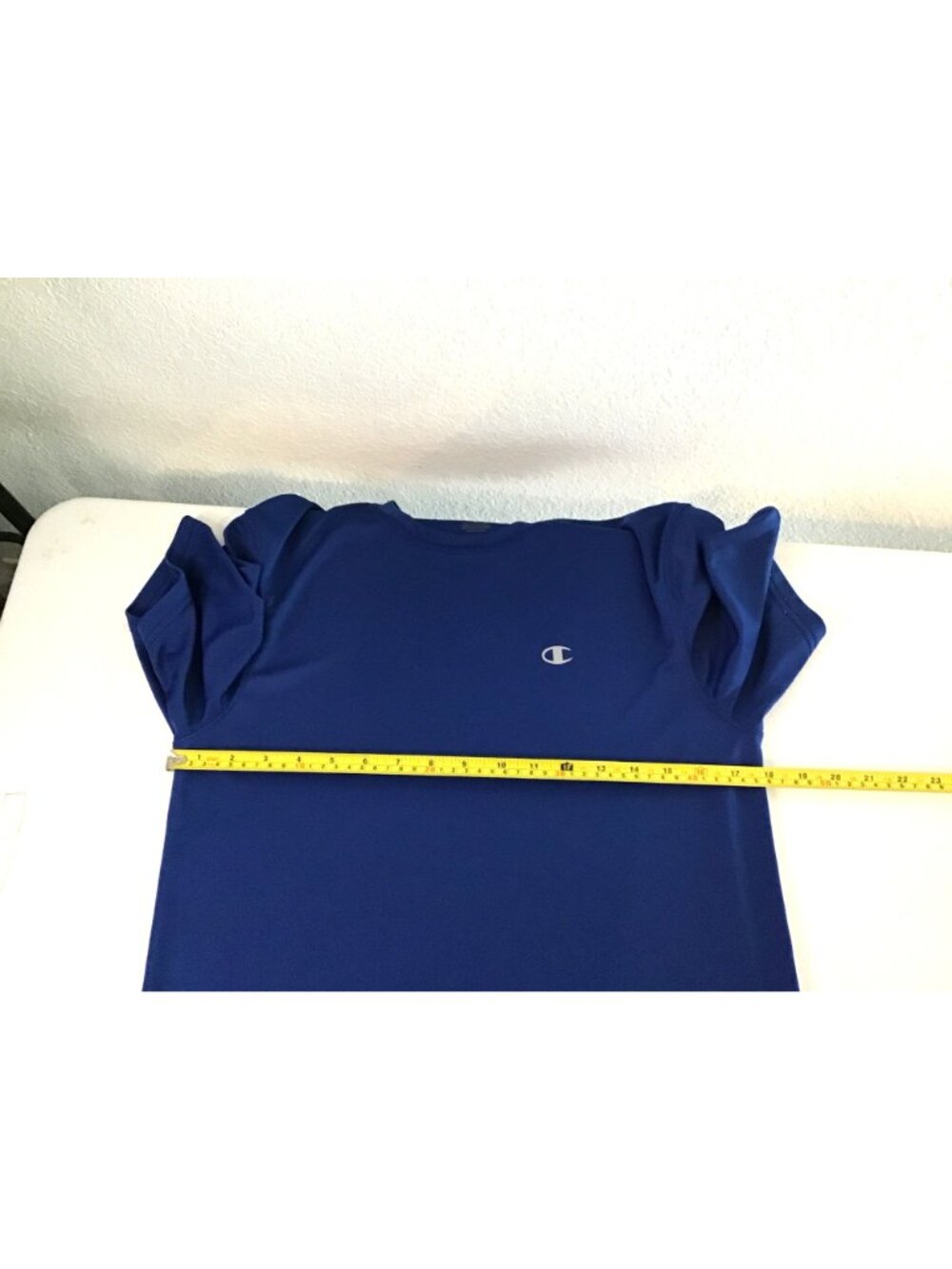 CHAMPION- MENS BLUE BASIC SHORT SLEEVE CREW NECK LIGHT WEIGHT T-SHIRT SIZE SMALL - Picture 5 of 6
